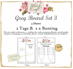 grey board set 3 tag & bunting