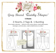 which craft? grey board set 1 - quirky hearts and tags & bunting
