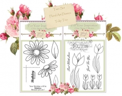 twin set floral art daises & tulip trio