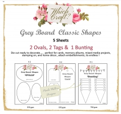 which craft? grey board set 2 - classic tags and ovals & bunting